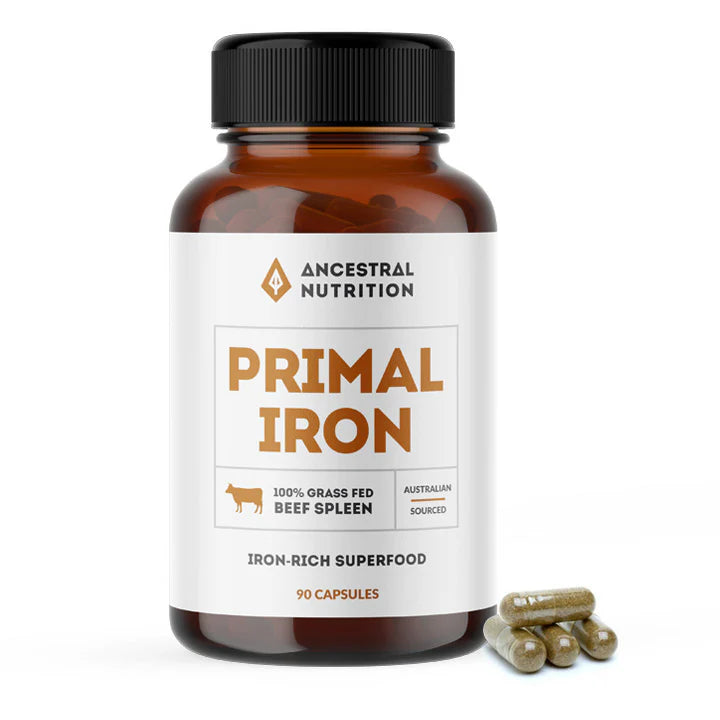 Primal Iron - Grass Fed Beef Spleen Capsules 90c – Hello Health Australia