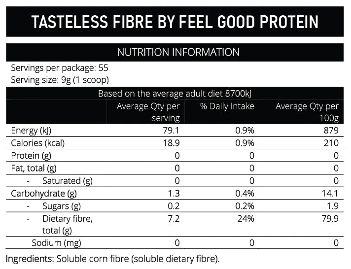 Tasteless Fibre 500g By Feel Good Protein