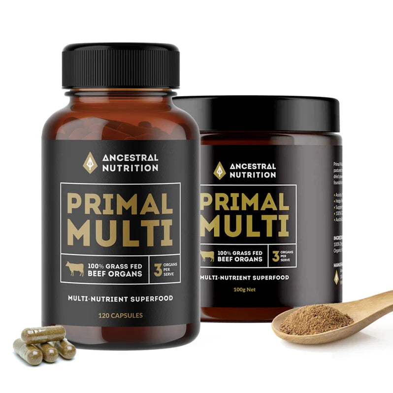 Primal Multi - Grass Fed Beef Organs - 120 Capsules