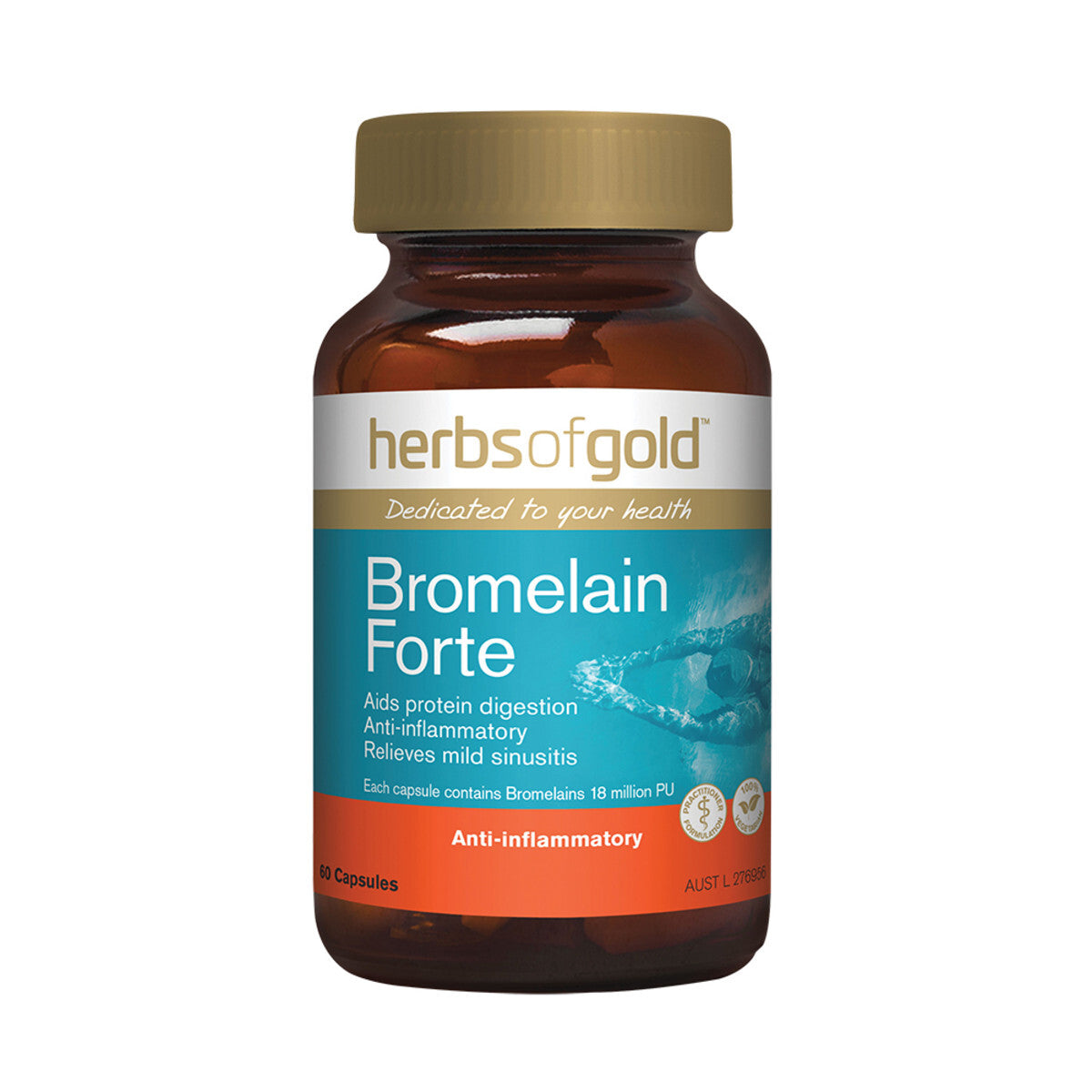 Herbs Of Gold Bromelain Forte 60 Caps