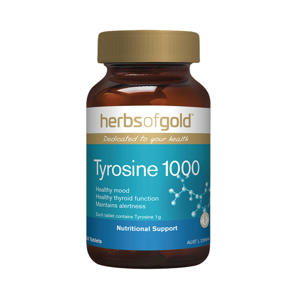 Herbs Of Gold Tyrosine 1000 60 Tab