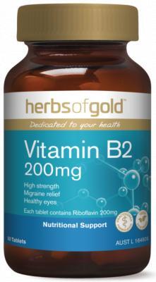 Herbs of Gold Vitamin B2 200mg 60 Tablets