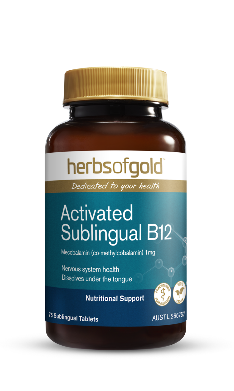 Herbs of Gold Activated Sublingual Vitamin B12 75 Tablets